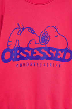 PULL&BEAR Толстовка с изображением Snoopy из мультфильма «Peanuts», красный