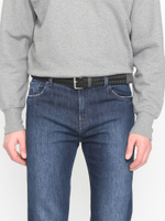 Ремень BIKKEMBERGS 110 черный/коричневый косы