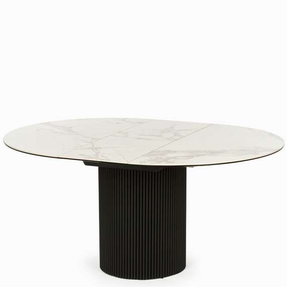 Раздвижной стол Elan Ø110-150 см, белая керамика