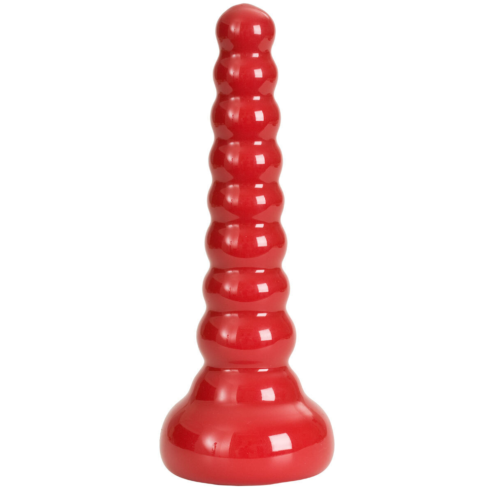Ребристая анальная втулка Red Boy Anal Wand Butt Plug - 21,3 см. (Цвет: красный)