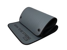 Мат для аэробики NBR 10 мм графитовый с кольцами (черный кант)