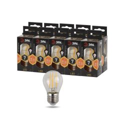 Лампочка светодиодная ЭРА F-LED P45-7W-827-E27 E27 / Е27 7Вт филамент шар теплый белый свет