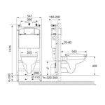 ПЭК Roca Debba 893104970 подвесная чаша Rimless + инсталляция + Slim сиденье дюропласт, без панели смыва