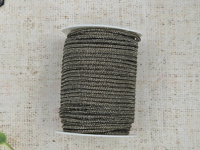 Шнур декоративный со стразами, d 4 мм, коричневый