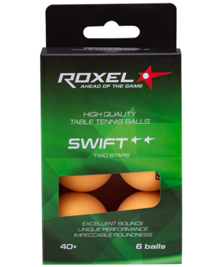 Мяч для настольного тенниса 2* Swift, оранжевый, 6 шт.
