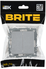 BRITE Выключатель 2-клавишный перекрестный 10А ВС10-2-3-БрА алюминий IEK