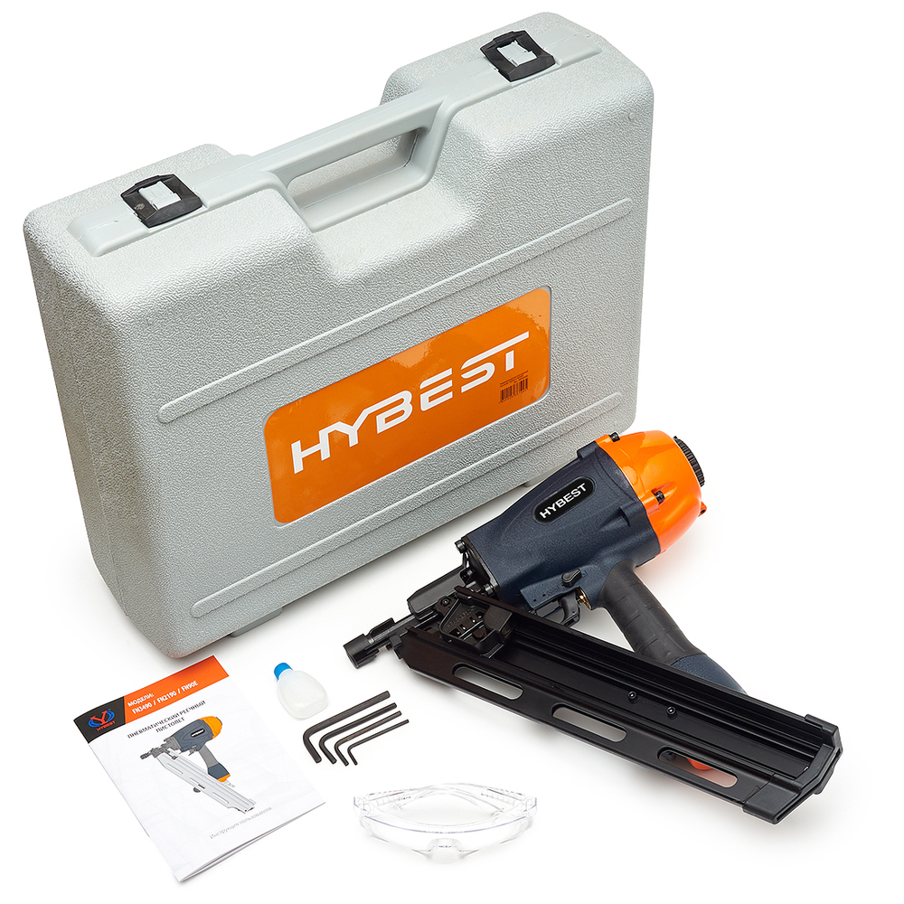 Пистолет гвоздезабивной по дереву Hybest FN3490 (пневматический, гвозди D34)