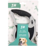 Поводок-рулетка для малых и средних пород «МОЙ БРО», прорезиненная ручка, АВС пластик, антикоразийный карабин, цвет чёрный, 3м, нагрузка до 15кг