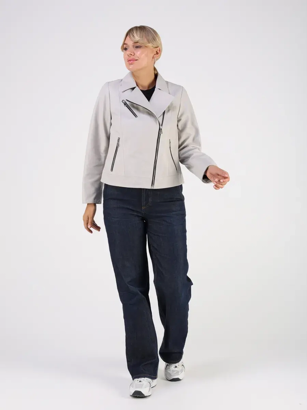 Кожаная куртка демисезонная косуха оверсайз