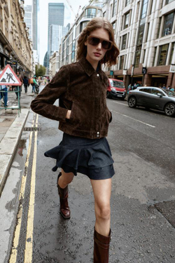 ZARА ЮБКА-ШОРТЫ С ВОЛАНАМИ, СИНИЙ