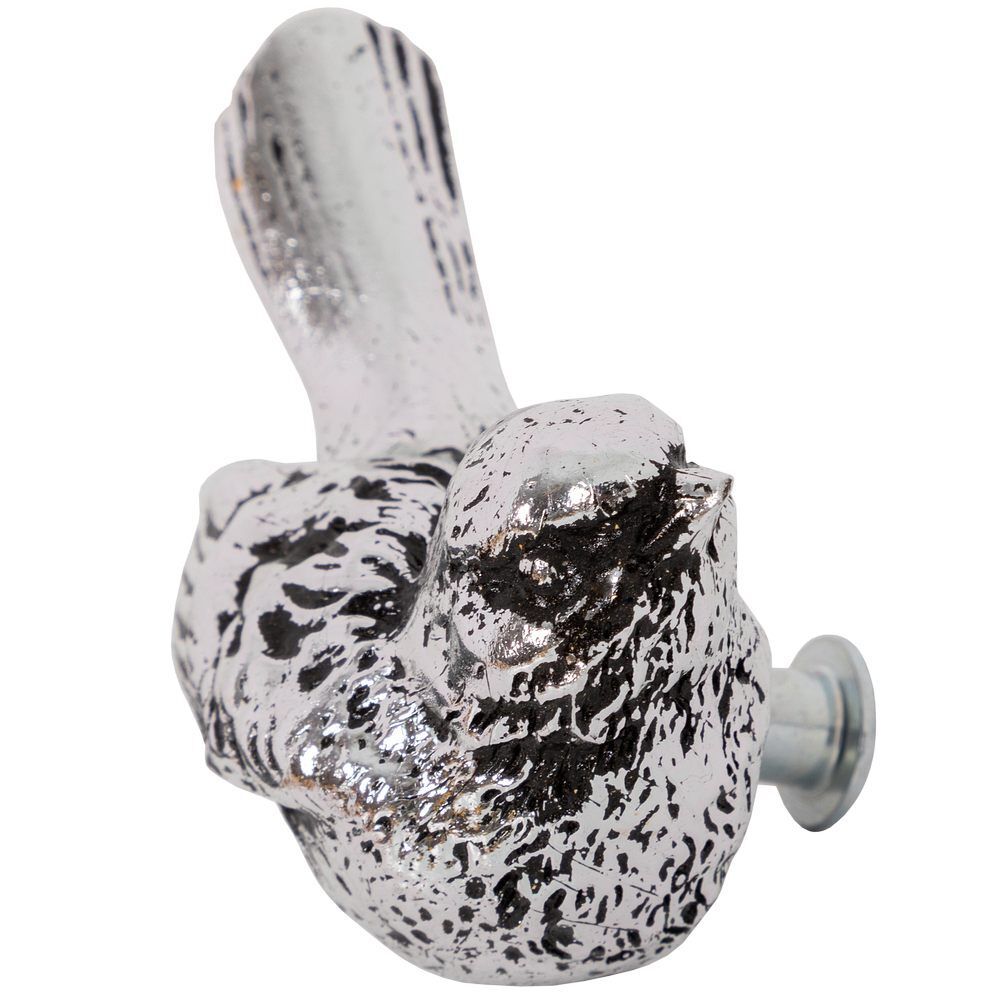 Ручка мебельная Птичка Терра правая Античное серебро