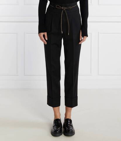 Хлопковые брюки с ремешком Peserico - черный(P04666A 02660)