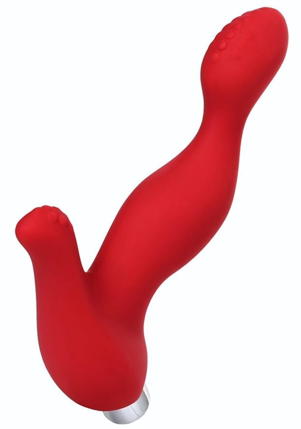 Красный силиконовый вибростимулятор простаты Proman - 12,5 см. (Цвет: красный)