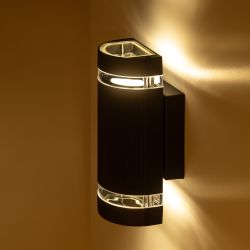 Светильник уличный настенный ЭРА «Адрия» GBW-102-BL-0230 230В 2хGU10 IP54 вверх/вниз черный