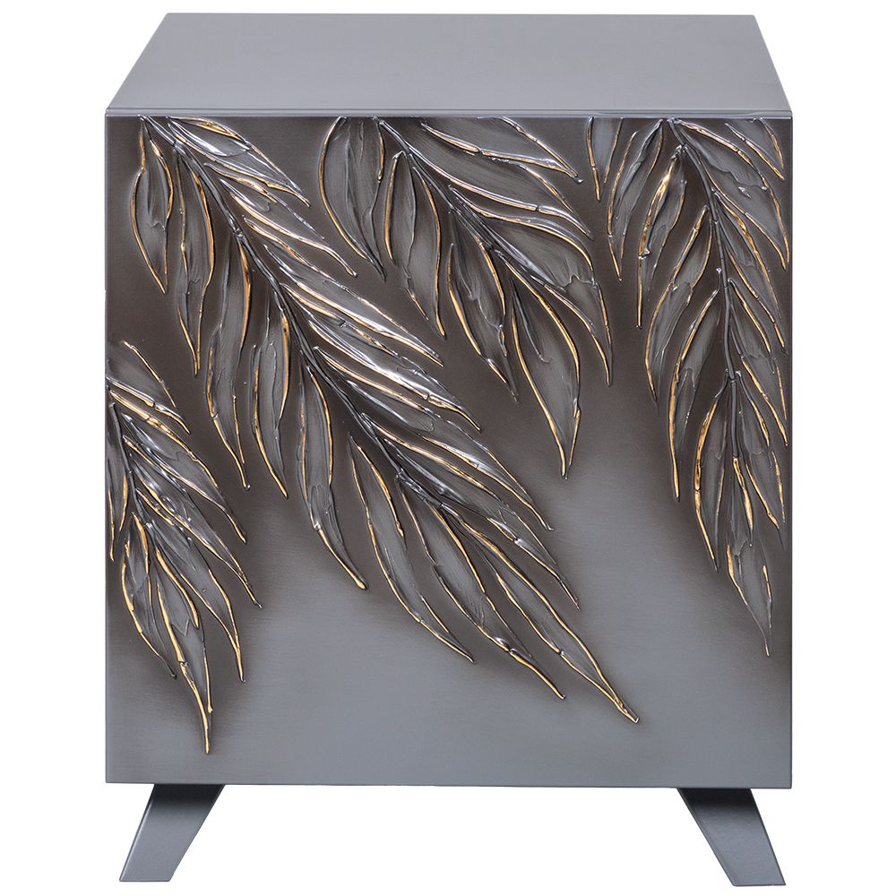 Тумба прикроватная Тропик Сканди Серый Голд левая