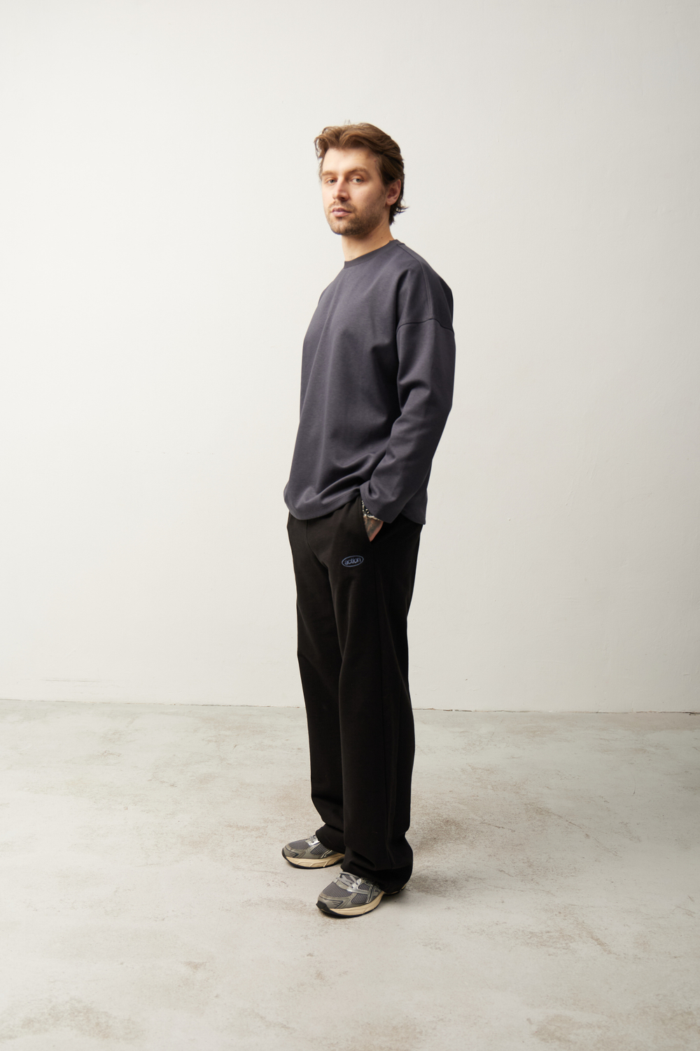 Лонгслив графитовый