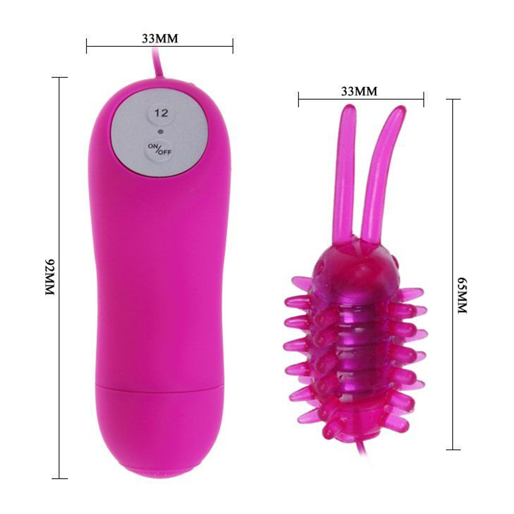 Виброяйцо водонепронецаемое с насадкой Букашка (Цвет: розовый)