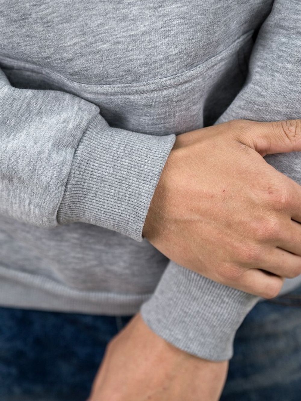 Толстовка ХУДИ ФУТЕР МЕЛАНЖ с капюшоном Х/Б 330 гр., 44 (XS) мод.304