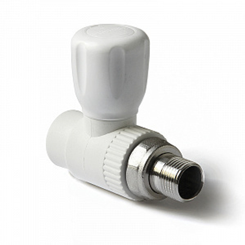 Кран пласт.шар со сгон.прямой EVER PLAST 20х1/2 белый  2728