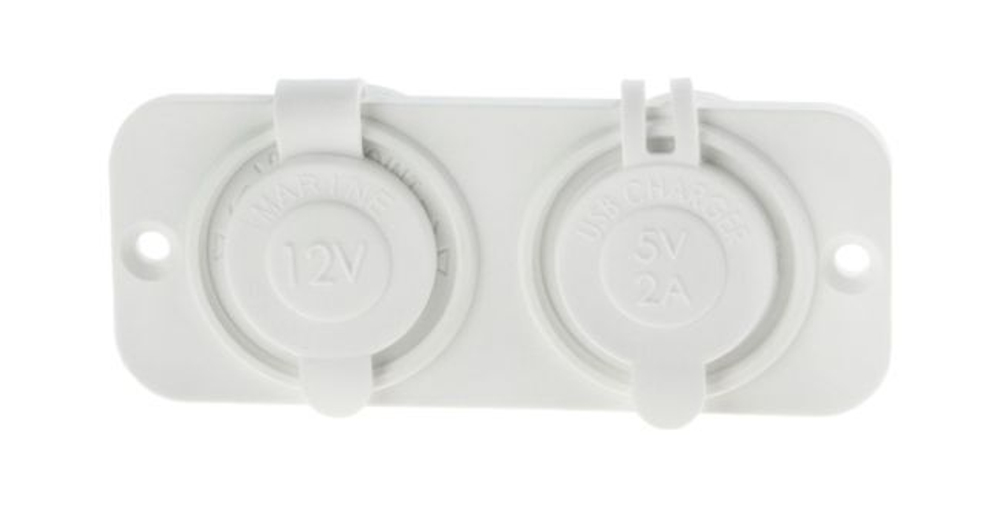 Панель с USB-разъемом 5В 2.1А и прикур. Врез,бел