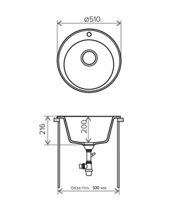 Кухонная мойка Tolero R-108 510мм Сафари №102