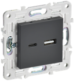 SKANDY Розетка USB A+C 18Вт SK-R13T титан IEK