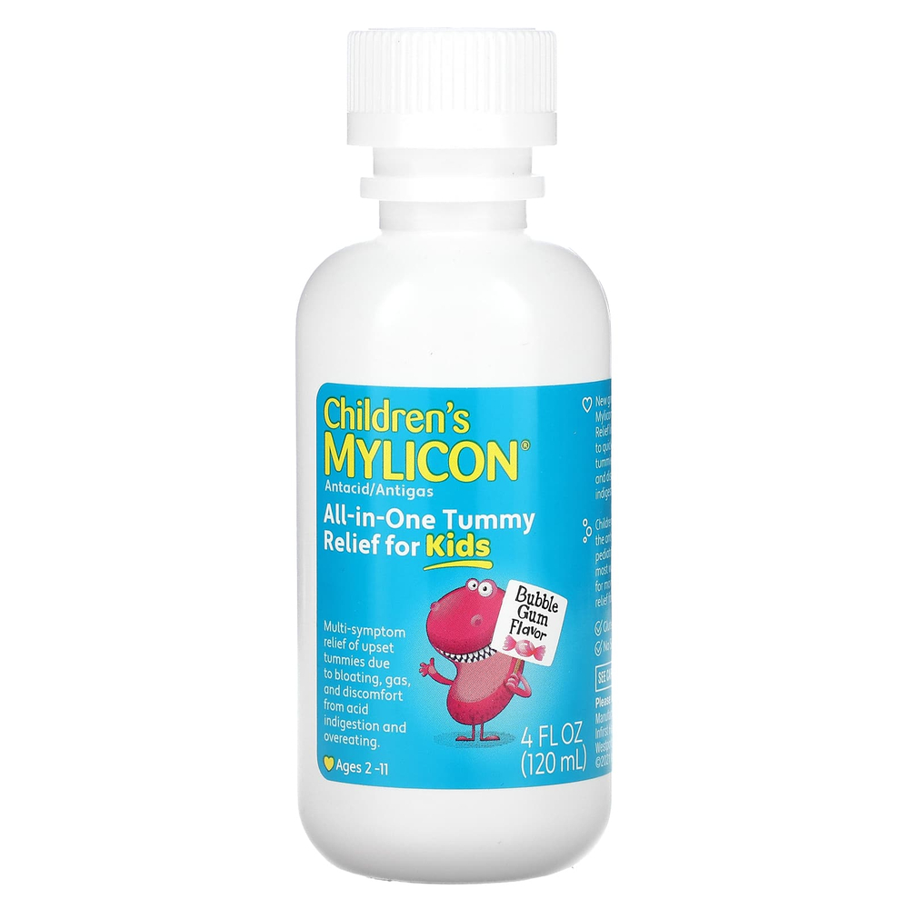 Mylicon, Children's Mylicon, универсальное средство для облегчения живота для детей, возраст 2–11 лет, жевательная резинка, 120 мл (4 жидк. унц.)