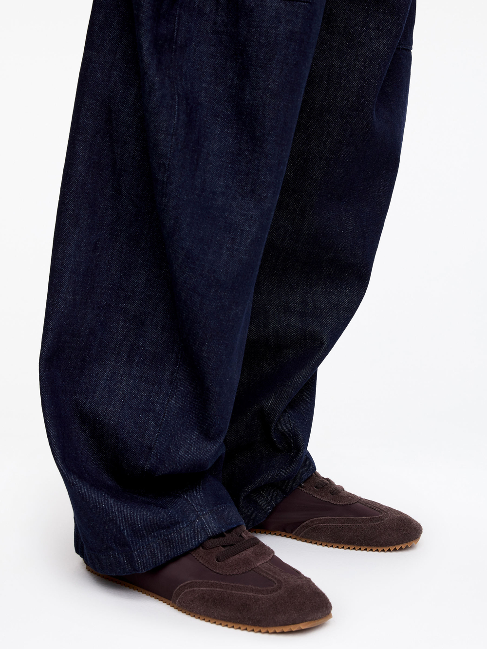 ARKET КРОССОВКИ В СТИЛЕ РЕТРО, ТЕМНО-КОРИЧНЕВЫЙ