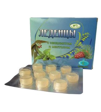 Леденцы без сахара с эвкалиптом и ментолом