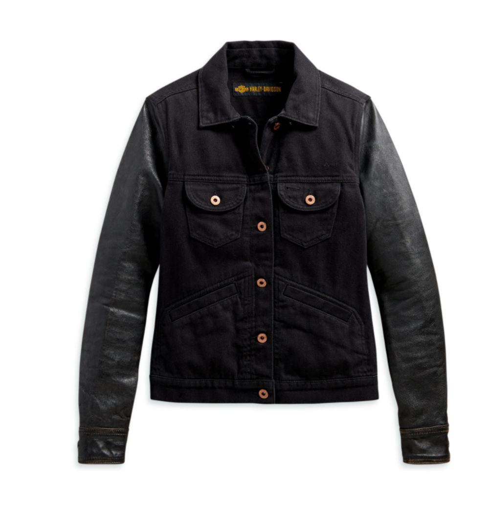Куртка Logo Leather Sleeve Denim Harley-Davidson