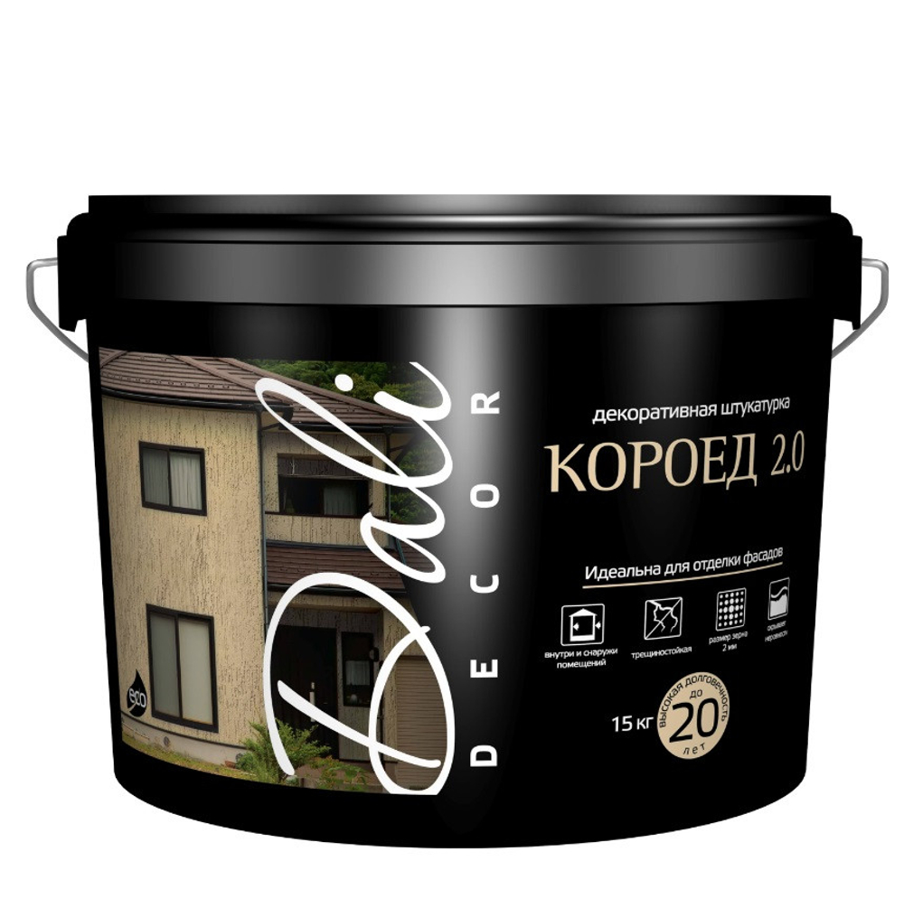 Штукатурка декоративная Dali Decor Короед 2.0 белая 15 кг