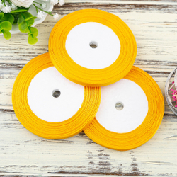 Лента атласная 6 мм  (23 метра, цвет №17 оранжевый)