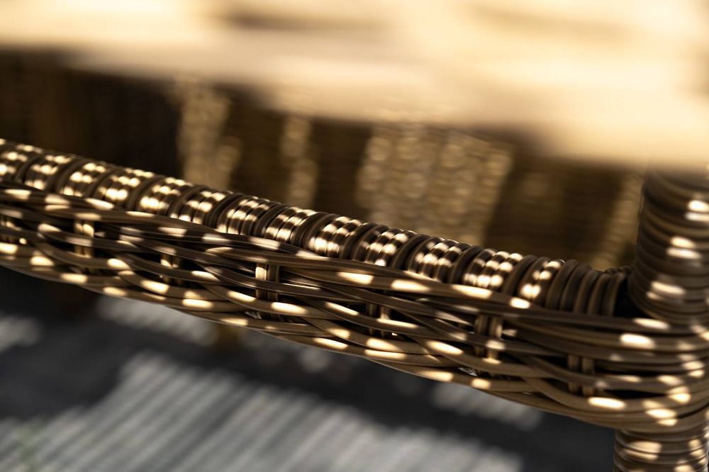 "Неаполь" обеденная группа плетеная из искусственного ротанга, цвет соломенный