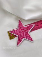 Нашивка звезда розовая 6,5 см