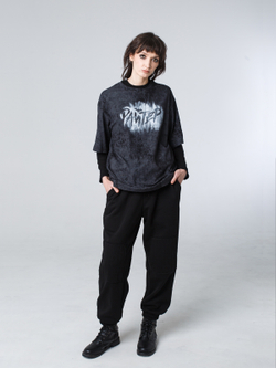 Футболка с набойкой "Райтер". Черно-серая