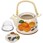 Чайник заварочный керамический 700мл с ситом «Апельсины»