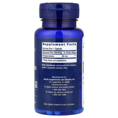 Life Extension, прегненолон, 50 мг, 100 капсул