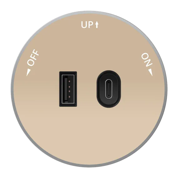 MULTITRACK Розетка 2хUSB (тип А+С) 18 Вт, 5 В/3 А ПЕСОЧНЫЙ