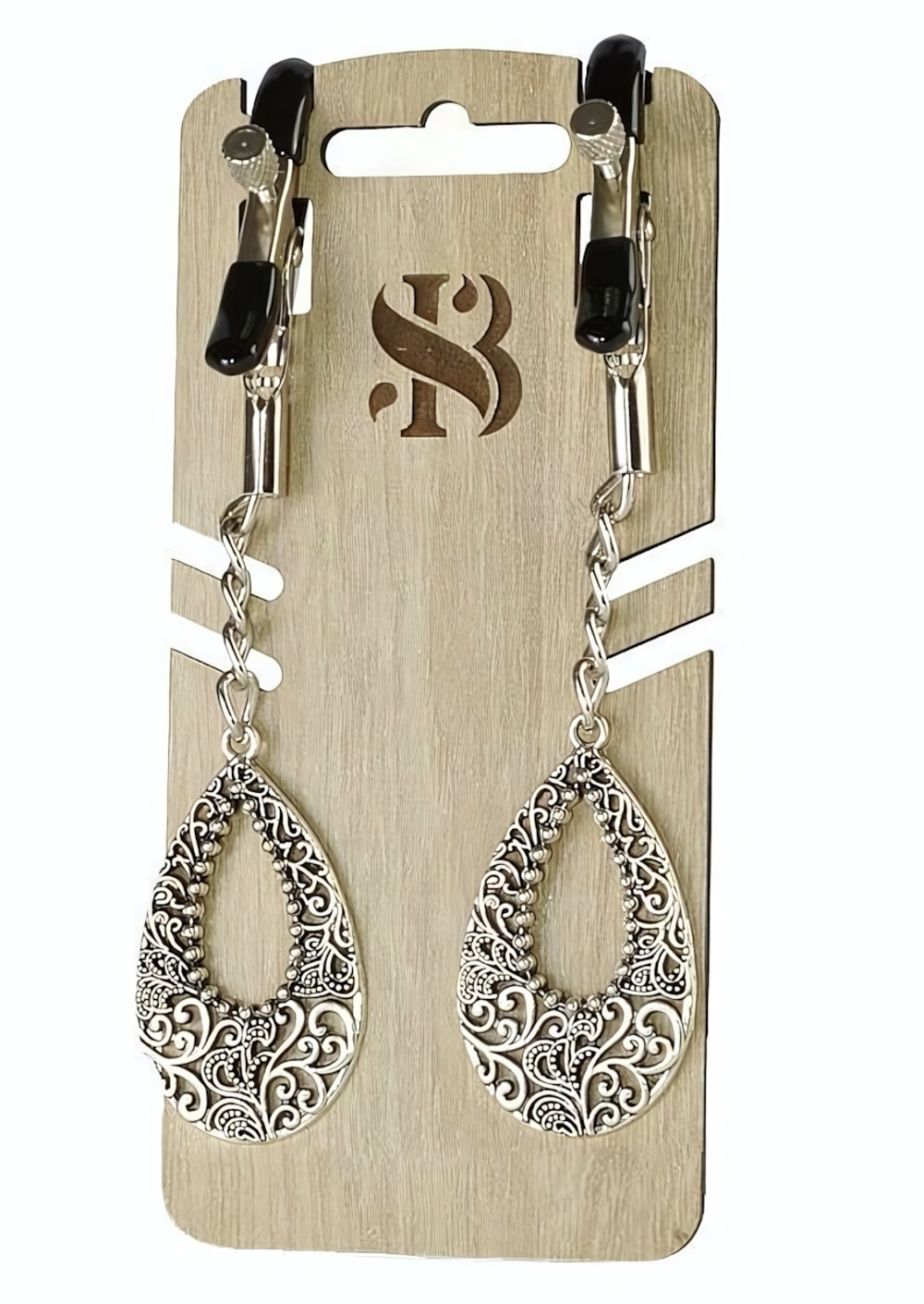 Изысканные зажимы на соски с подвесками Шахерезада (Цвет: серебристый)