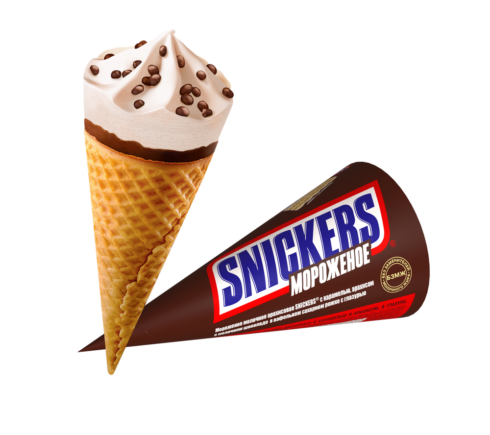 Мороженое рожок Snickers 69г