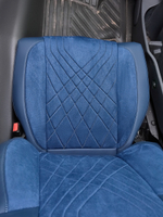 Чехлы Люкс КамАз 5490 K4 с 2014 года (экокожа, синий, синяя вставка)