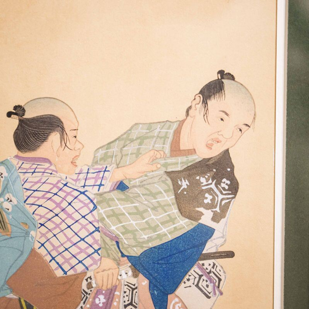 Гравюра на дереве «Бой учеников школы Фумияма»