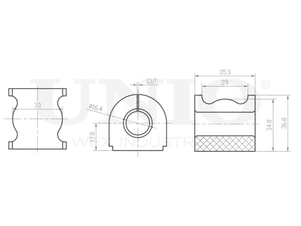 Втулка заднего стабилизатора UNIO RMP-10022