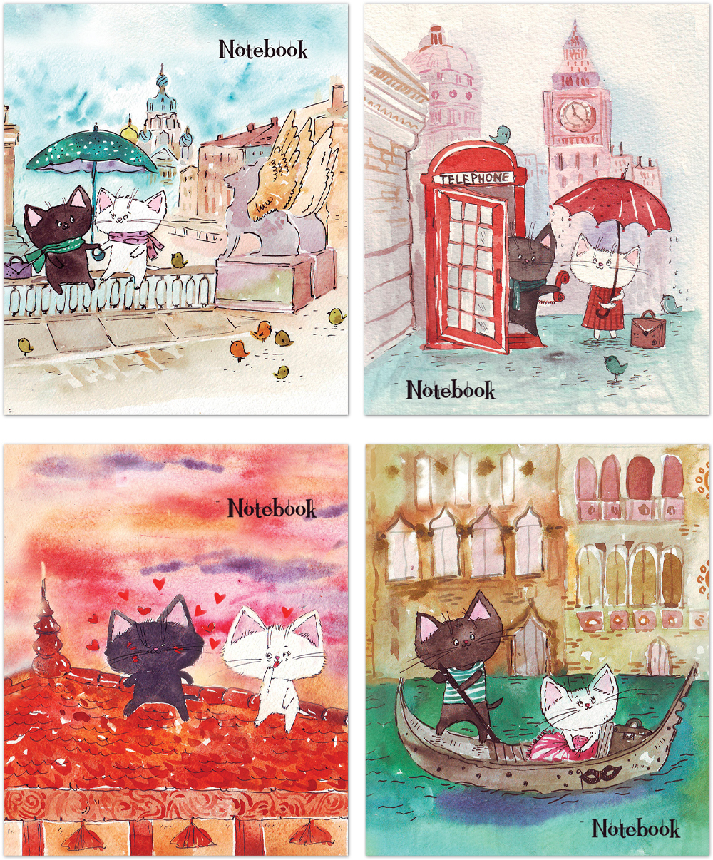 Тетрадь общая 48 листов на скрепке "Приключения Хвостиков"