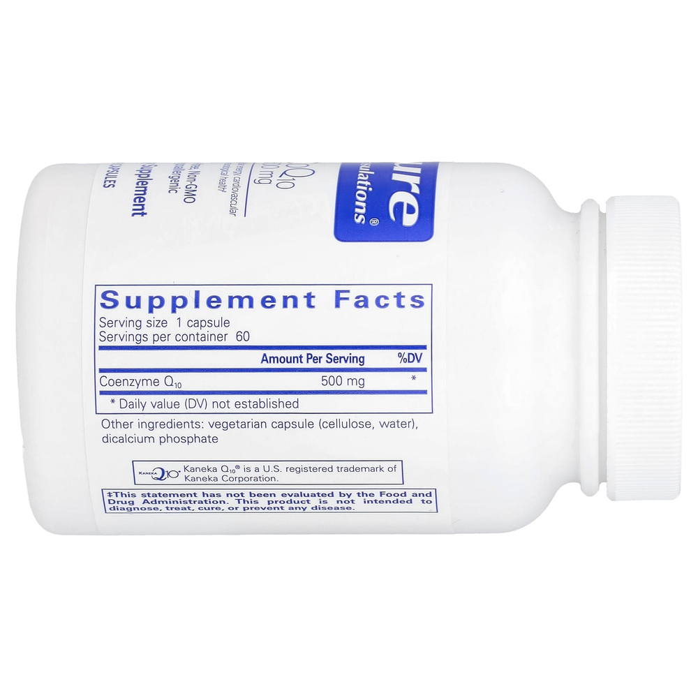 Pure Encapsulations, CoQ10, 500 мг, 60 капсул