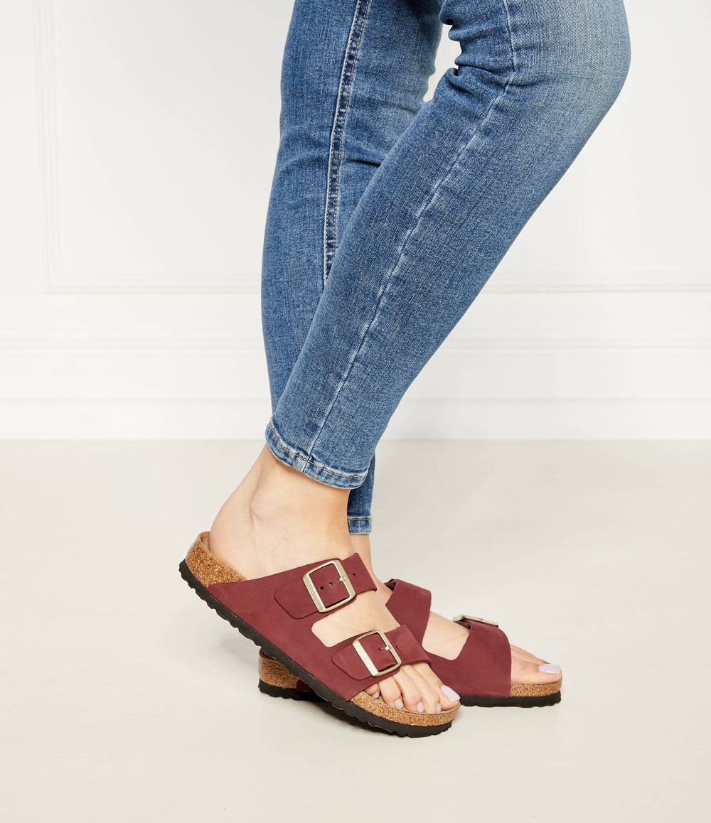 Кожаные шлепанцы arizona sfb lenb zinfandel Birkenstock - бордовый(1028719)