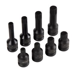 AFFIX (AF00746008C) Набор ударных торцевых насадок 1/2", Spline, M12-M18, I = 45-78 мм, кейс, 8 предметов