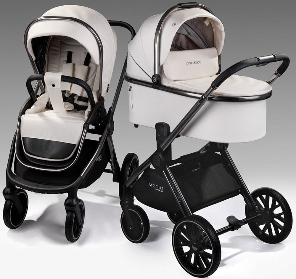 Детская коляска AmaroBaby Motus Premium Ecco 3 в 1 молочный