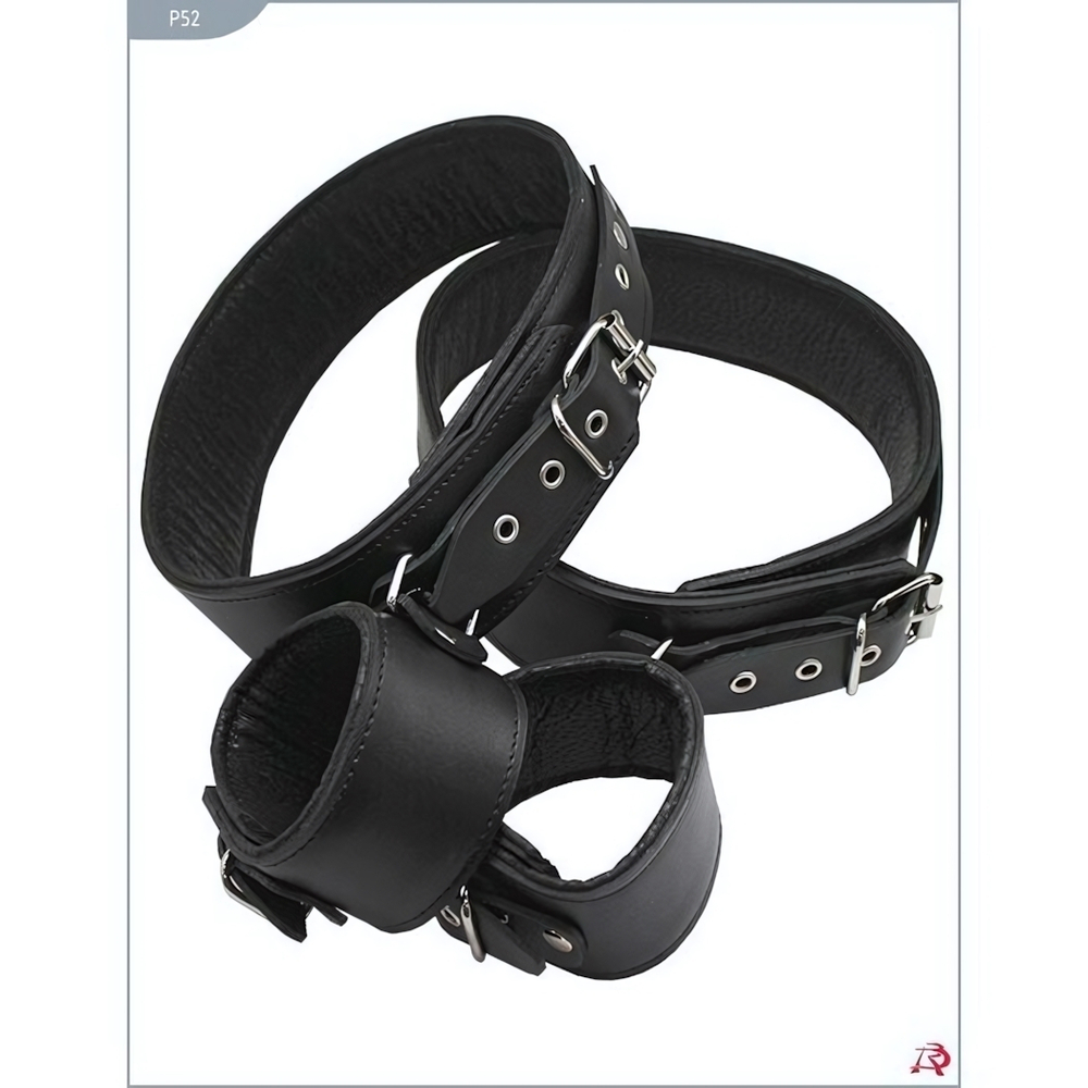 Комплект фиксирующий запястье для БДСМ игр и связывания (Цвет: черный)