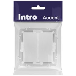 Переключатель Intro Accent 6-107-03 двойной, 10А-250В, IP20, СУ, AL/CU, алюминий | Intro